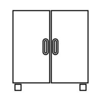 Cupboard or cabinet it is black icon . vector