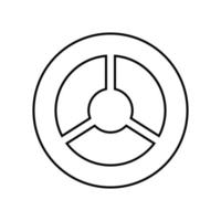 Steering wheel black color icon . vector
