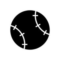 icono de color negro de la pelota de béisbol. vector