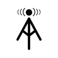 Radio tower black color icon . vector