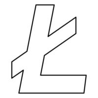 icono de litecoin ilustración de color negro estilo plano imagen simple vector