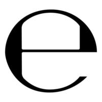 Estimated sign E mark symbol e icon black color illustration flat style simple image