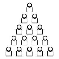 icono de pirámide de personas ilustración de color negro estilo plano imagen simple vector