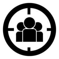 People in target or target audience icon black color illustration flat style simple image vector