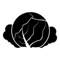 Cabbage icon black color illustration flat style simple image vector