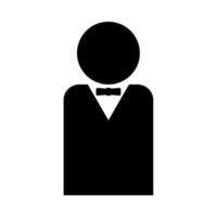 Man with bow tie it is black icon . vector