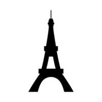 Eiffel Tower black color icon . vector