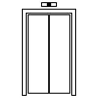 Elevator doors black color icon . vector