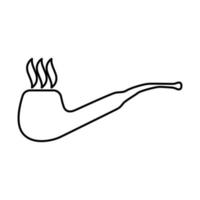 Smoking pipe black color icon . vector