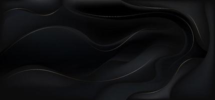 fondo y textura en capas de forma de onda degradado negro elegante 3d abstracto de lujo moderno vector