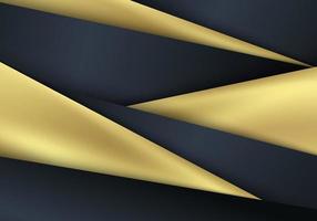 Elegant 3D abstract blue and golden stripes shapes diagonal overlapping layered pattern background vector