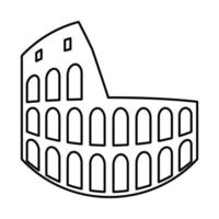 Coliseo es icono negro. vector