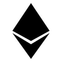 Etherium icon black color illustration flat style simple image vector
