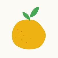 Isolated simple tangerine flat artwork, asian yuzu vector