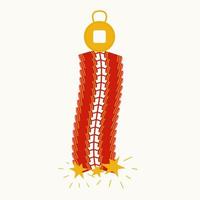 Isolated icon of festive traditional Chinese string of firecrackers vector