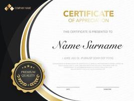 diploma certificate template red and gold color with luxury and modern style vector image, suitable for appreciation.  Vector illustration.