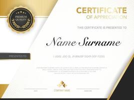 diploma certificate template red and gold color with luxury and modern style vector image, suitable for appreciation.  Vector illustration.