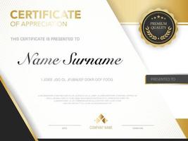 diploma certificate template red and gold color with luxury and modern style vector image, suitable for appreciation.  Vector illustration.