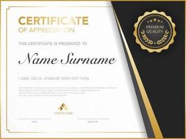 diploma certificate template red and gold color with luxury and modern style vector image, suitable for appreciation.  Vector illustration.