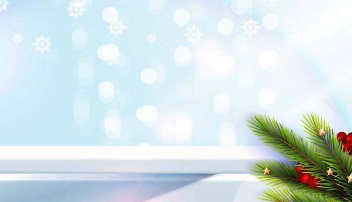 Merry Christmas is geometry podium shape for show cosmetic product display. stage pedestal or platform. winter christmas blue background with tree xmas for promotion product. vector design