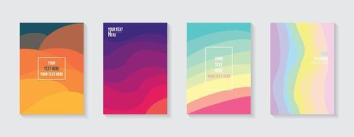 Minimal modern cover design. Dynamic colorful gradients. Future geometric patterns. Blue, pink, yellow, green, orange, purple placard poster template. vector