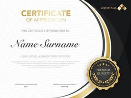 diploma certificate template red and gold color with luxury and modern style vector image, suitable for appreciation.  Vector illustration.