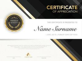 diploma certificate template red and gold color with luxury and modern style vector image, suitable for appreciation.  Vector illustration.