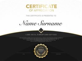 diploma certificate template red and gold color with luxury and modern style vector image, suitable for appreciation.  Vector illustration.