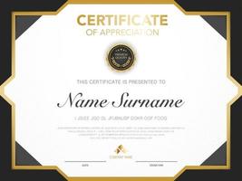 diploma certificate template red and gold color with luxury and modern style vector image, suitable for appreciation.  Vector illustration.