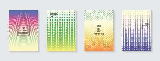 Minimal modern cover design. Dynamic colorful gradients. Future geometric patterns. Blue, pink, yellow, green, orange, purple placard poster template. vector