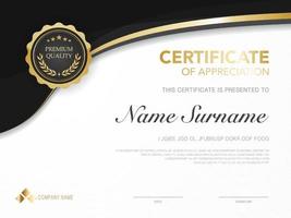diploma certificate template red and gold color with luxury and modern style vector image, suitable for appreciation.  Vector illustration.