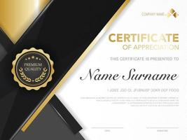 diploma certificate template red and gold color with luxury and modern style vector image, suitable for appreciation.  Vector illustration.