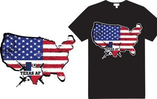 diseño de camiseta de américa y texas con pistola y rifle vector
