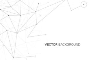 White black network background with plexus line and circle. Web concept illustration. Minimal scientific texture vector