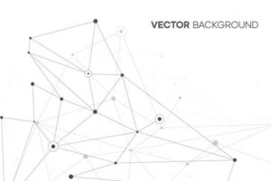 concepto de datos tecnológicos. fondo de red vectorial con línea de plexo y nodo. conexión fractal geométrica abstracta con textura mínima para web vector