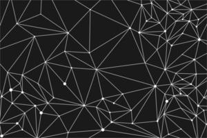 Black and white geometric plexus line pattern design with transparent triangles. Abstract polygonal futuristic concept. vector