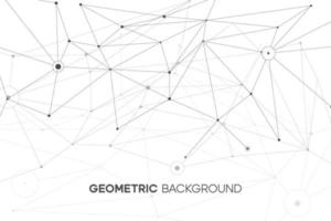 fondo de red geométrica con línea de plexo. concepto web para estructura de datos, ciencia. forma abstracta o patrón de coordenadas con elemento gris vector