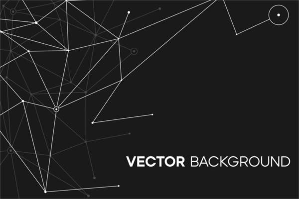 Black and white geometric background. Abstract plexus line polygonal design. Cybernetic space structure.