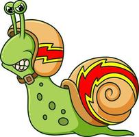 The angry snail with the helmet is doing the race vector