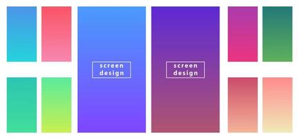 Screen gradient set with modern abstract backgrounds. Creative concept vector multicolored set, poster, banner, web and mobile applications, social media