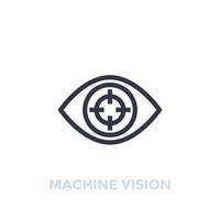 Machine vision icon, visual recognition vector