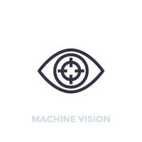 Machine vision icon, visual recognition vector