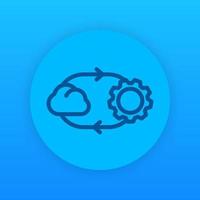 cloud technology linear icon vector