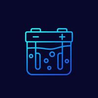 electrolysis line icon, anode and cathode vector