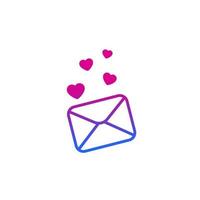 love letter icon on white vector