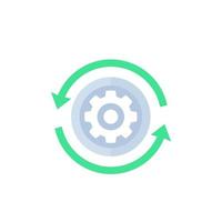 production cycle icon, cogwheel with arrows vector