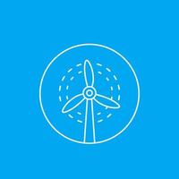 wind turbine vector line icon