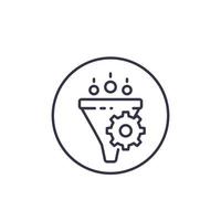 icono de línea de vector de optimización de tasa de conversión