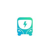 electric bus, clean transport icon vector