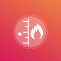 heat level vector icon with scale